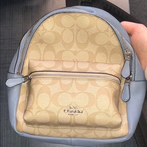baby blue coach backpack
